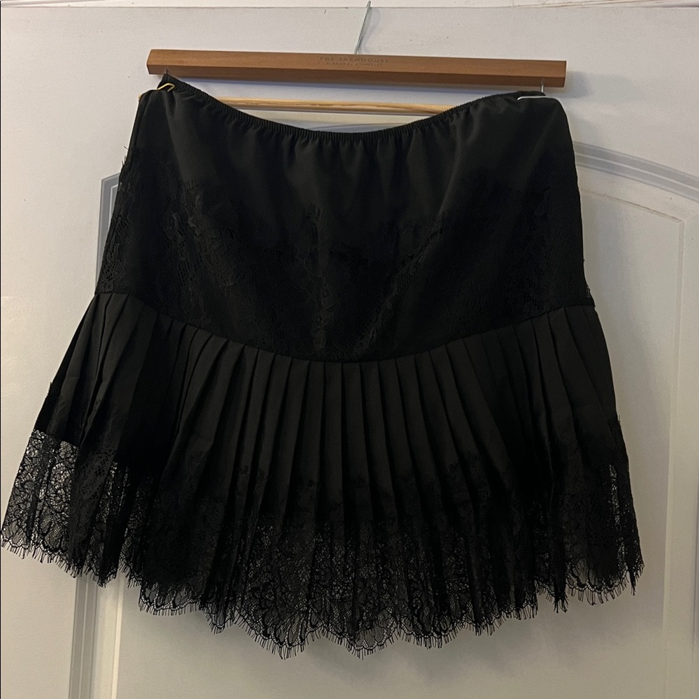 Super cute Black Lace Pleated Skirt for layering under tshirts or sweaters